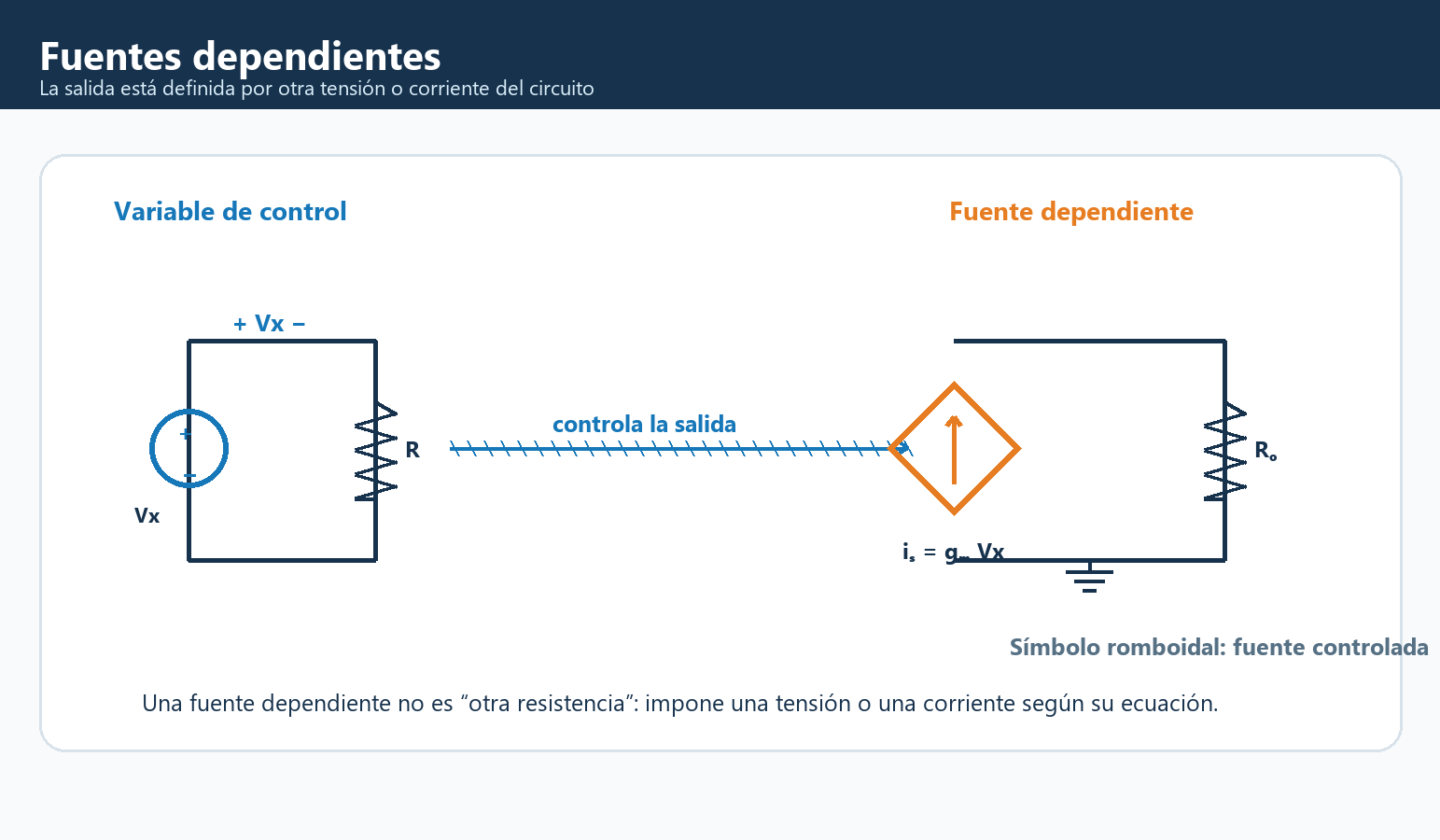 Fuente de corriente dependiente en rombo controlada por una tensión Vx situada en otra parte del circuito.